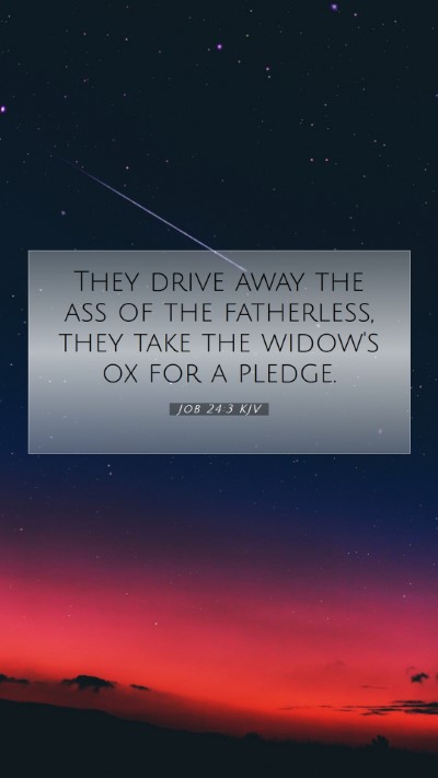 Picture 07 - Job 24:3 KJV Mobile Phone Wallpaper - They drive away the ass of the fatherless, they - Mobile Bible Verse Wallpaper