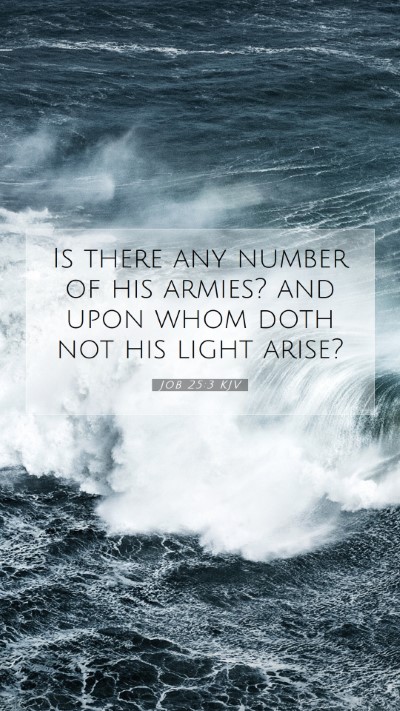 Picture 07 - Job 25:3 KJV Mobile Phone Wallpaper - Is there any number of his armies? and upon whom - Mobile Bible Verse Wallpaper