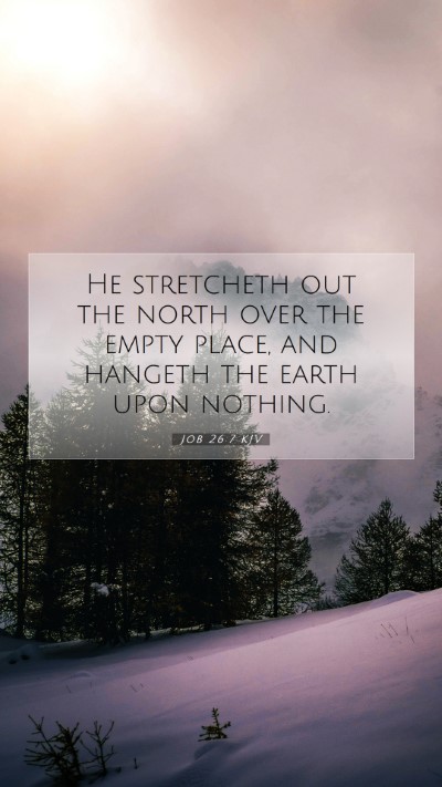 Picture 07 - Job 26:7 KJV Mobile Phone Wallpaper - He stretcheth out the north over the empty place, - Mobile Bible Verse Wallpaper