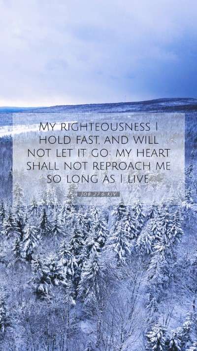 Picture 07 - Job 27:6 KJV Mobile Phone Wallpaper - My righteousness I hold fast, and will not let it - Mobile Bible Verse Wallpaper