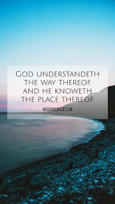 Picture 07 - Job 28:23 KJV Mobile Phone Wallpaper - God understandeth the way thereof, and he knoweth - Mobile Bible Verse Wallpaper