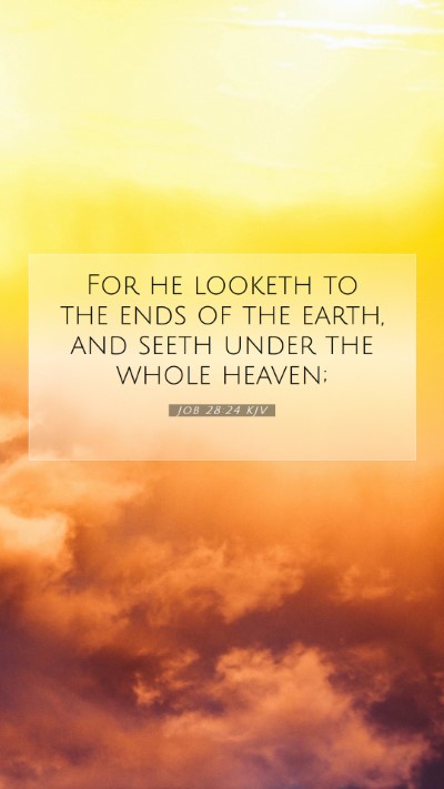 Picture 07 - Job 28:24 KJV Mobile Phone Wallpaper - For he looketh to the ends of the earth, and - Mobile Bible Verse Wallpaper