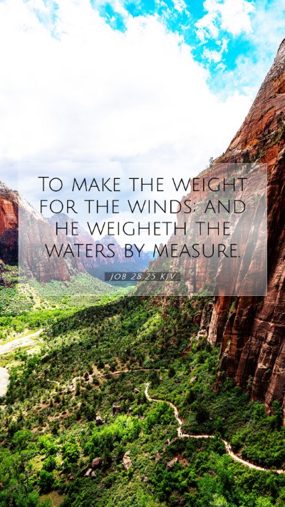 Picture 07 - Job 28:25 KJV Mobile Phone Wallpaper - To make the weight for the winds; and he weigheth - Mobile Bible Verse Wallpaper