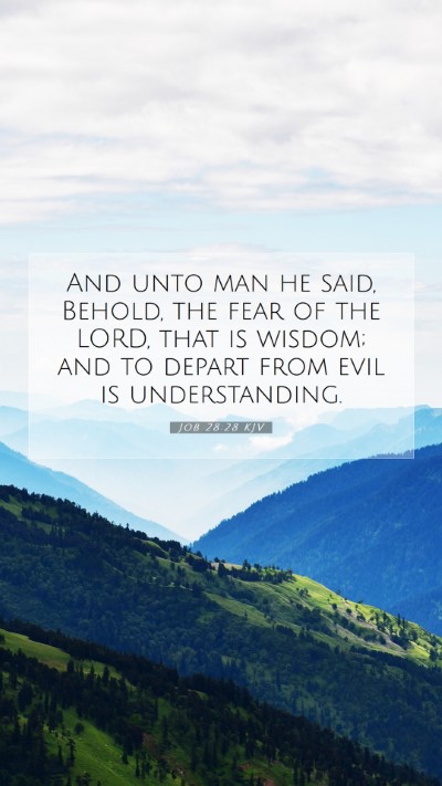 Picture 07 - Job 28:28 KJV Mobile Phone Wallpaper - And unto man he said, Behold, the fear of the - Mobile Bible Verse Wallpaper