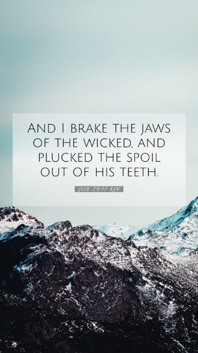 Picture 07 - Job 29:17 KJV Mobile Phone Wallpaper - And I brake the jaws of the wicked, and plucked - Mobile Bible Verse Wallpaper
