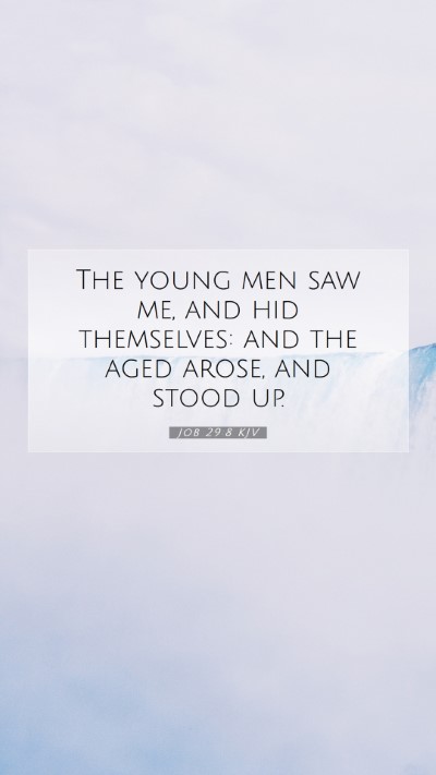 Picture 07 - Job 29:8 KJV Mobile Phone Wallpaper - The young men saw me, and hid themselves: and the - Mobile Bible Verse Wallpaper