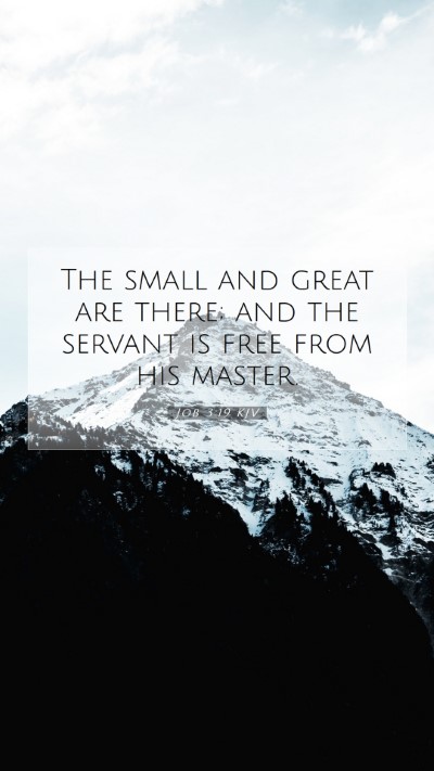Picture 07 - Job 3:19 KJV Mobile Phone Wallpaper - The small and great are there; and the servant is - Mobile Bible Verse Wallpaper
