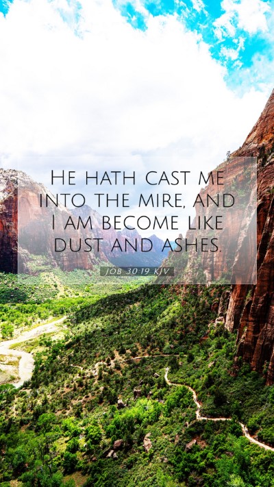 Picture 07 - Job 30:19 KJV Mobile Phone Wallpaper - He hath cast me into the mire, and I am become - Mobile Bible Verse Wallpaper