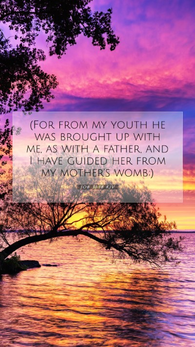 Picture 07 - Job 31:18 KJV Mobile Phone Wallpaper - (For from my youth he was brought up with me, as - Mobile Bible Verse Wallpaper