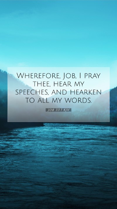 Picture 07 - Job 33:1 KJV Mobile Phone Wallpaper - Wherefore, Job, I pray thee, hear my speeches, - Mobile Bible Verse Wallpaper