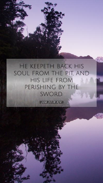 Picture 07 - Job 33:18 KJV Mobile Phone Wallpaper - He keepeth back his soul from the pit, and his - Mobile Bible Verse Wallpaper