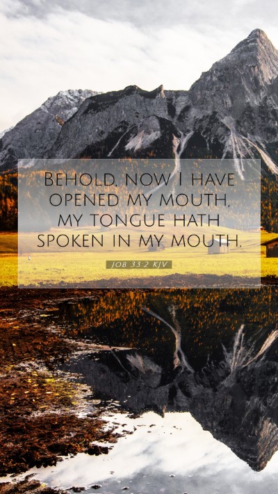 Picture 07 - Job 33:2 KJV Mobile Phone Wallpaper - Behold, now I have opened my mouth, my tongue - Mobile Bible Verse Wallpaper