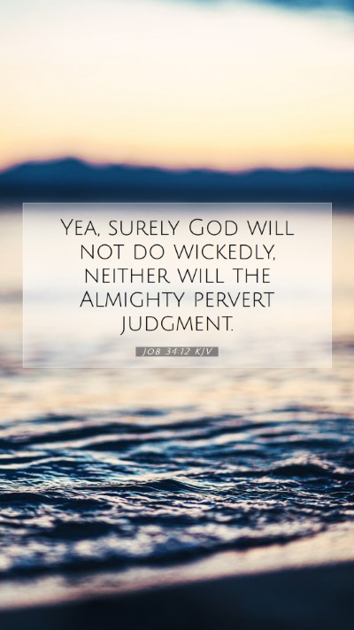 Picture 07 - Job 34:12 KJV Mobile Phone Wallpaper - Yea, surely God will not do wickedly, neither - Mobile Bible Verse Wallpaper