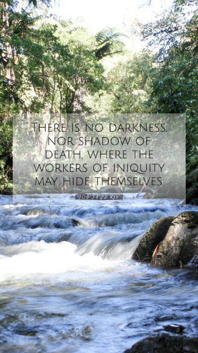 Picture 07 - Job 34:22 KJV Mobile Phone Wallpaper - There is no darkness, nor shadow of death, where - Mobile Bible Verse Wallpaper