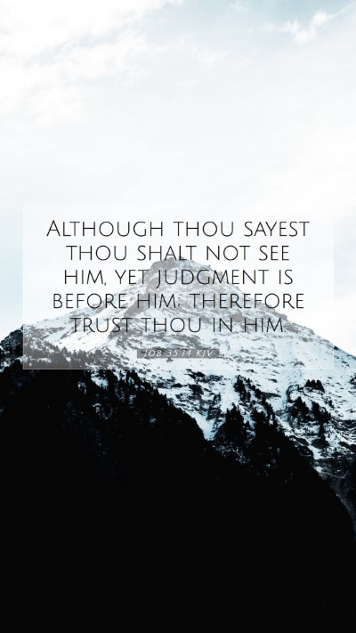 Picture 07 - Job 35:14 KJV Mobile Phone Wallpaper - Although thou sayest thou shalt not see him, yet - Mobile Bible Verse Wallpaper