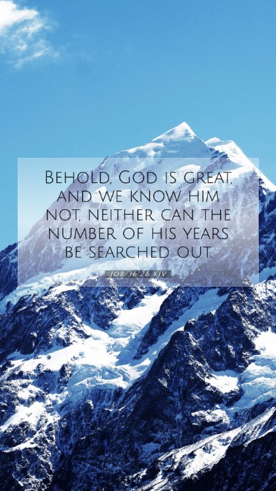 Picture 07 - Job 36:26 KJV Mobile Phone Wallpaper - Behold, God is great, and we know him not, - Mobile Bible Verse Wallpaper