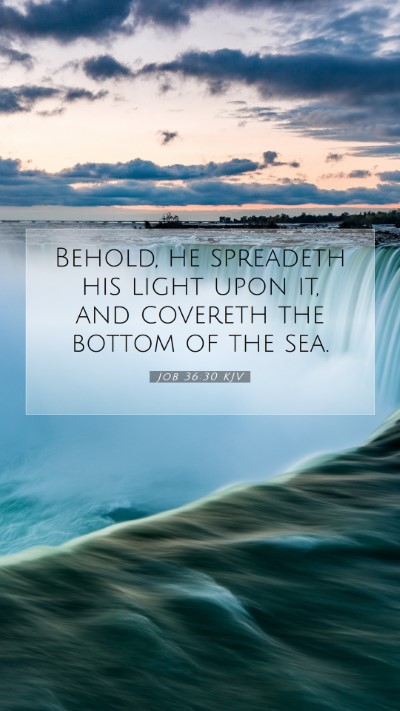 Picture 07 - Job 36:30 KJV Mobile Phone Wallpaper - Behold, he spreadeth his light upon it, and - Mobile Bible Verse Wallpaper