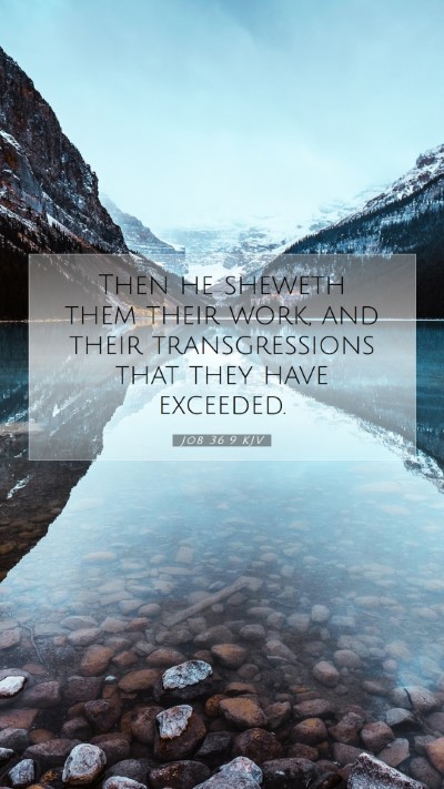 Picture 07 - Job 36:9 KJV Mobile Phone Wallpaper - Then he sheweth them their work, and their - Mobile Bible Verse Wallpaper