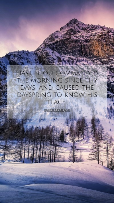 Picture 07 - Job 38:12 KJV Mobile Phone Wallpaper - Hast thou commanded the morning since thy days; - Mobile Bible Verse Wallpaper