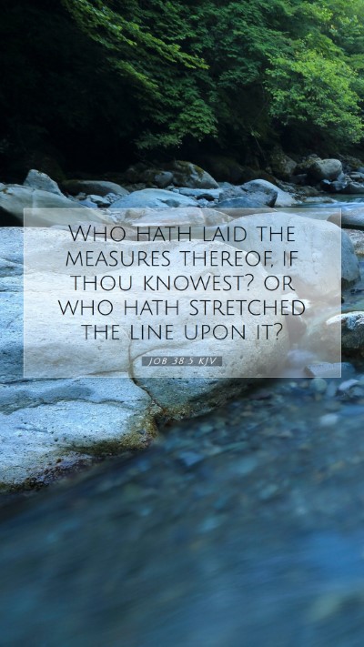 Picture 07 - Job 38:5 KJV Mobile Phone Wallpaper - Who hath laid the measures thereof, if thou - Mobile Bible Verse Wallpaper