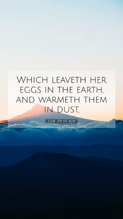 Picture 07 - Job 39:14 KJV Mobile Phone Wallpaper - Which leaveth her eggs in the earth, and warmeth - Mobile Bible Verse Wallpaper