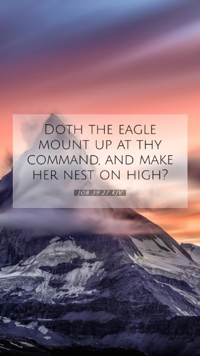 Picture 07 - Job 39:27 KJV Mobile Phone Wallpaper - Doth the eagle mount up at thy command, and make - Mobile Bible Verse Wallpaper
