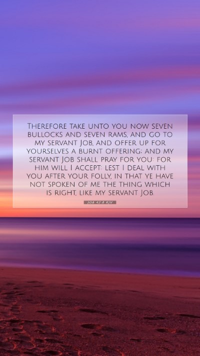 Picture 07 - Job 42:8 KJV Mobile Phone Wallpaper - Therefore take unto you now seven bullocks and - Mobile Bible Verse Wallpaper