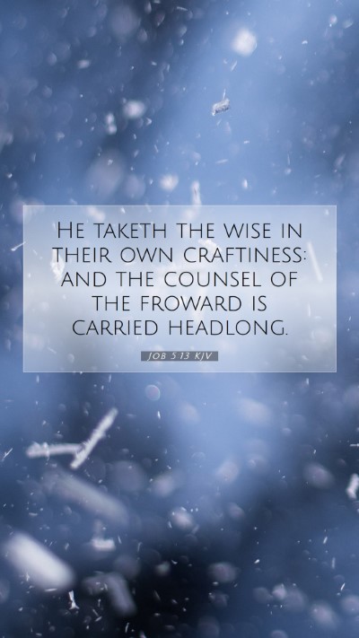 Picture 07 - Job 5:13 KJV Mobile Phone Wallpaper - He taketh the wise in their own craftiness: and - Mobile Bible Verse Wallpaper
