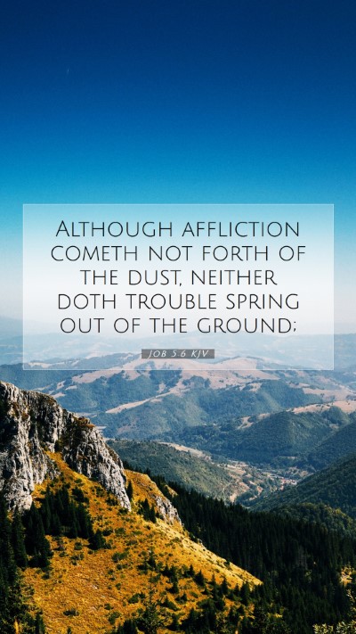Picture 07 - Job 5:6 KJV Mobile Phone Wallpaper - Although affliction cometh not forth of the dust, - Mobile Bible Verse Wallpaper