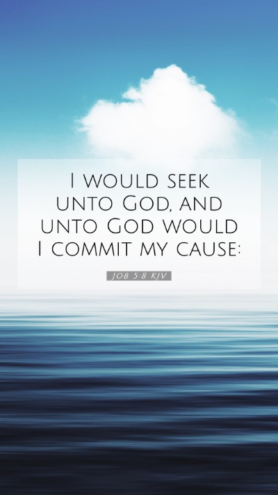 Picture 07 - Job 5:8 KJV Mobile Phone Wallpaper - I would seek unto God, and unto God would I - Mobile Bible Verse Wallpaper