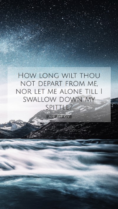 Picture 07 - Job 7:19 KJV Mobile Phone Wallpaper - How long wilt thou not depart from me, nor let me - Mobile Bible Verse Wallpaper