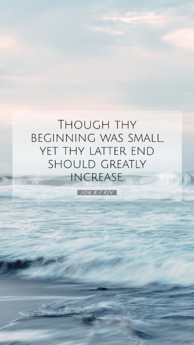 Picture 07 - Job 8:7 KJV Mobile Phone Wallpaper - Though thy beginning was small, yet thy latter - Mobile Bible Verse Wallpaper