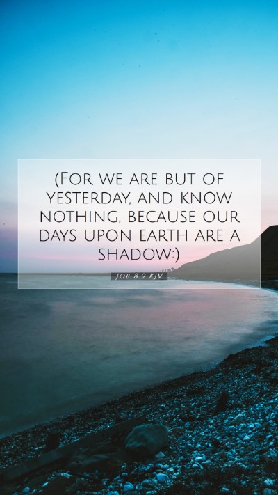 Picture 07 - Job 8:9 KJV Mobile Phone Wallpaper - (For we are but of yesterday, and know nothing, - Mobile Bible Verse Wallpaper