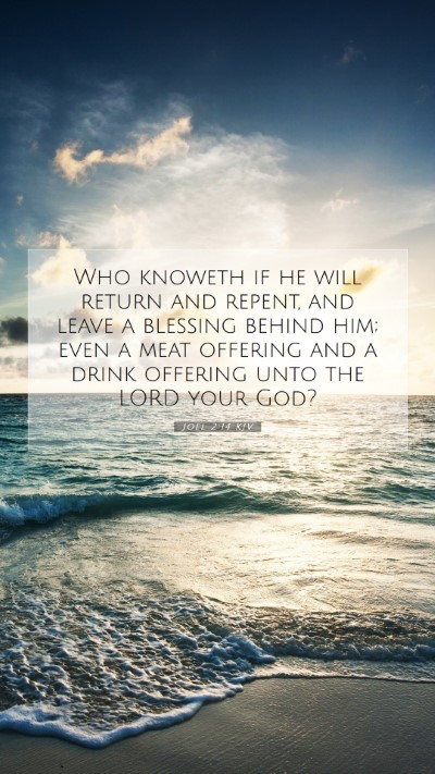 Picture 07 - Joel 2:14 KJV Mobile Phone Wallpaper - Who knoweth if he will return and repent, and - Mobile Bible Verse Wallpaper