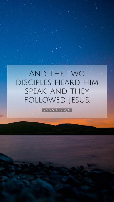 Picture 07 - John 1:37 KJV Mobile Phone Wallpaper - And the two disciples heard him speak, and they - Mobile Bible Verse Wallpaper