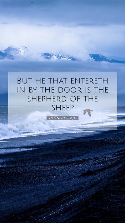 Picture 07 - John 10:2 KJV Mobile Phone Wallpaper - But he that entereth in by the door is the - Mobile Bible Verse Wallpaper