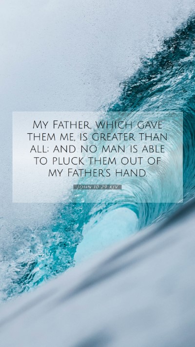 Picture 07 - John 10:29 KJV Mobile Phone Wallpaper - My Father, which gave them me, is greater than - Mobile Bible Verse Wallpaper