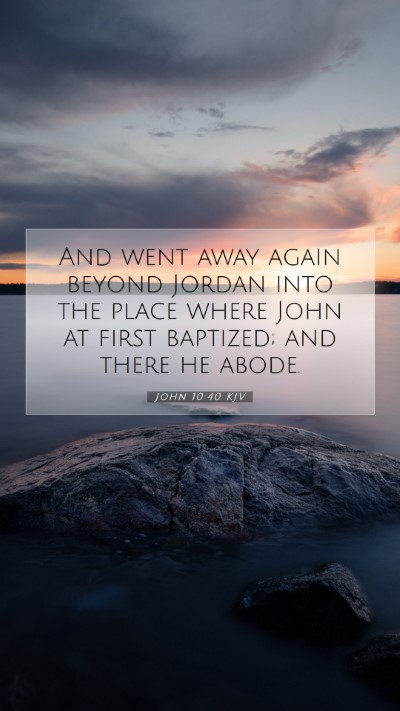 Picture 07 - John 10:40 KJV Mobile Phone Wallpaper - And went away again beyond Jordan into the place - Mobile Bible Verse Wallpaper