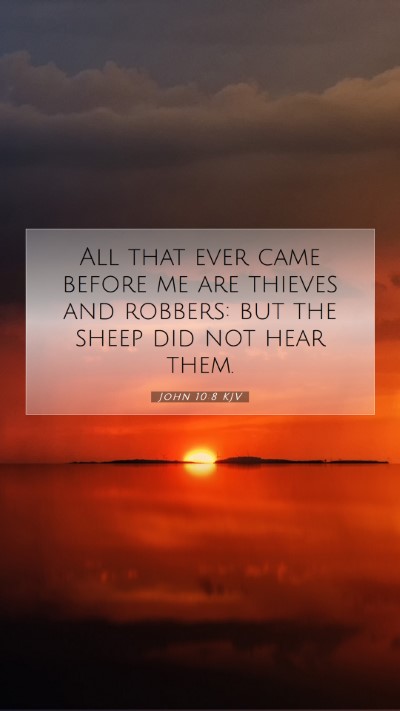 Picture 07 - John 10:8 KJV Mobile Phone Wallpaper - All that ever came before me are thieves and - Mobile Bible Verse Wallpaper