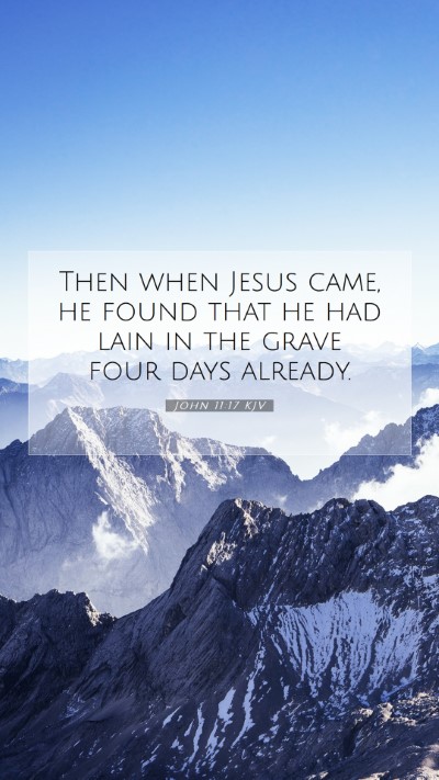 Picture 07 - John 11:17 KJV Mobile Phone Wallpaper - Then when Jesus came, he found that he had lain - Mobile Bible Verse Wallpaper