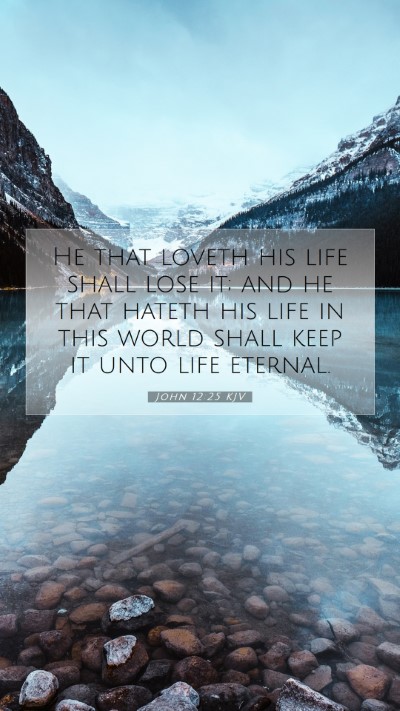 Picture 07 - John 12:25 KJV Mobile Phone Wallpaper - He that loveth his life shall lose it; and he - Mobile Bible Verse Wallpaper