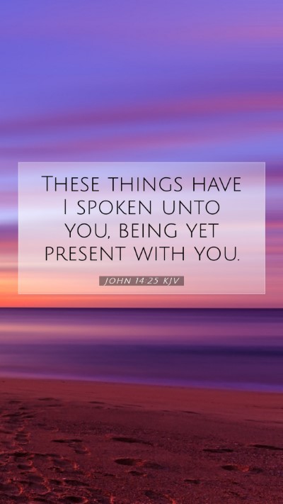 Picture 07 - John 14:25 KJV Mobile Phone Wallpaper - These things have I spoken unto you, being yet - Mobile Bible Verse Wallpaper