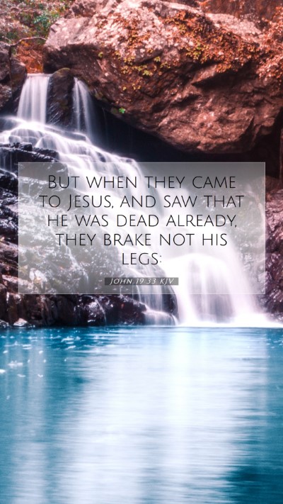 Picture 07 - John 19:33 KJV Mobile Phone Wallpaper - But when they came to Jesus, and saw that he was - Mobile Bible Verse Wallpaper