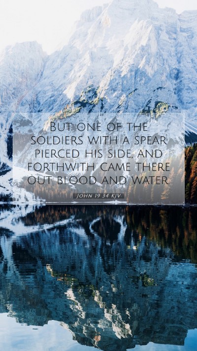 Picture 07 - John 19:34 KJV Mobile Phone Wallpaper - But one of the soldiers with a spear pierced his - Mobile Bible Verse Wallpaper