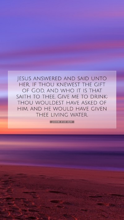 Picture 07 - John 4:10 KJV Mobile Phone Wallpaper - Jesus answered and said unto her, If thou knewest - Mobile Bible Verse Wallpaper