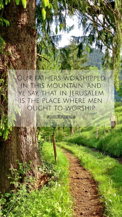 Picture 07 - John 4:20 KJV Mobile Phone Wallpaper - Our fathers worshipped in this mountain; and ye - Mobile Bible Verse Wallpaper