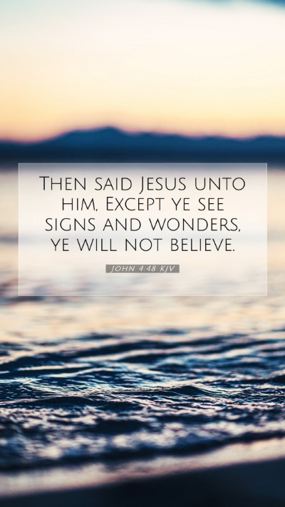 Picture 07 - John 4:48 KJV Mobile Phone Wallpaper - Then said Jesus unto him, Except ye see signs and - Mobile Bible Verse Wallpaper