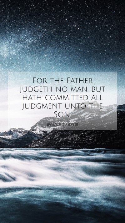 Picture 07 - John 5:22 KJV Mobile Phone Wallpaper - For the Father judgeth no man, but hath committed - Mobile Bible Verse Wallpaper