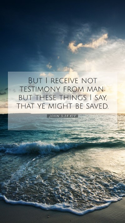 Picture 07 - John 5:34 KJV Mobile Phone Wallpaper - But I receive not testimony from man: but these - Mobile Bible Verse Wallpaper