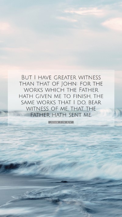 Picture 07 - John 5:36 KJV Mobile Phone Wallpaper - But I have greater witness than that of John: for - Mobile Bible Verse Wallpaper